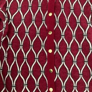 Maroon patterned cardigan from Talbots